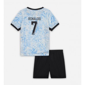 Portugal Cristiano Ronaldo #7 Bortaställ Barn EM 2024 Kortärmad (+ Korta byxor)